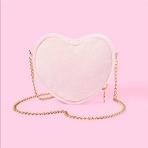 Stoney Clover X Target Terry cloth light pink heart crossbody purse